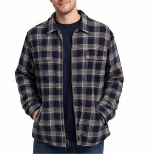 Eddie Bauer Plaid Fleece Lined Shirt Jacket TXL Tall Outdoor